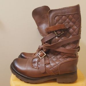 Steve Madden Banddit Leather Biker Boots 6.5